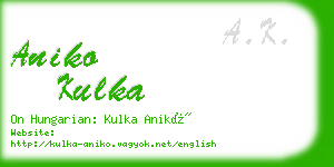 aniko kulka business card